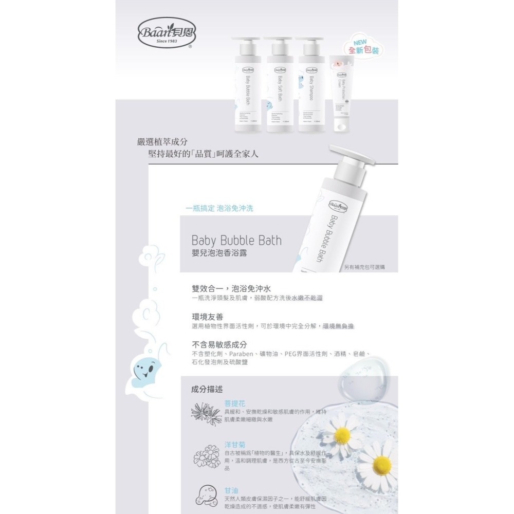 貝恩 嬰兒沐浴精 沐浴乳 洗髮精 泡泡露 護膚膏 雪花膏  清新雙效髮沐浴乳 甜心三效 兒童洗髮精 兒童牙膏 Baan-細節圖4