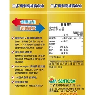 🔥快速出 貨🔥三多 健康魚油軟膠囊/專利高純度魚油軟膠囊(30/60粒) 印加果油軟膠囊(80粒)-細節圖5