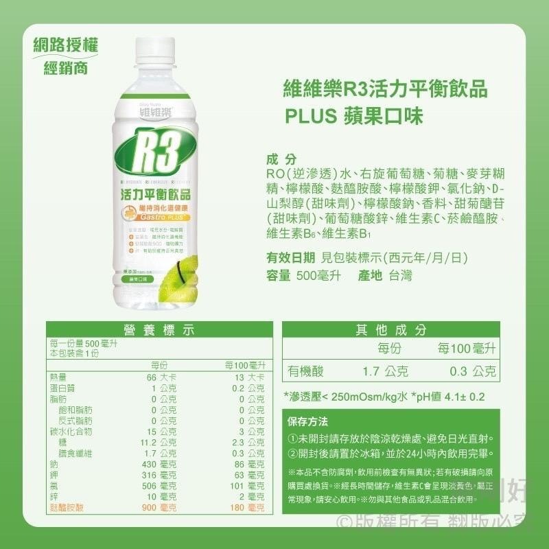 🔥快速出貨🔥維維樂 R3活力平衡飲品/成人電解質水/兒童電解質水/汪汪隊電解質/維維樂 R3活力平衡飲品plus-細節圖11