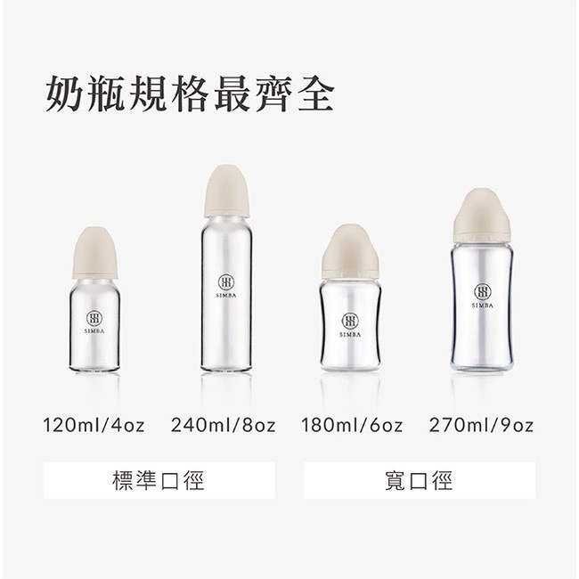 小獅王辛巴 蘊蜜質金玻璃 標準/寬口防脹氣奶瓶系列/玻璃奶瓶120/180/240/270ml-細節圖5