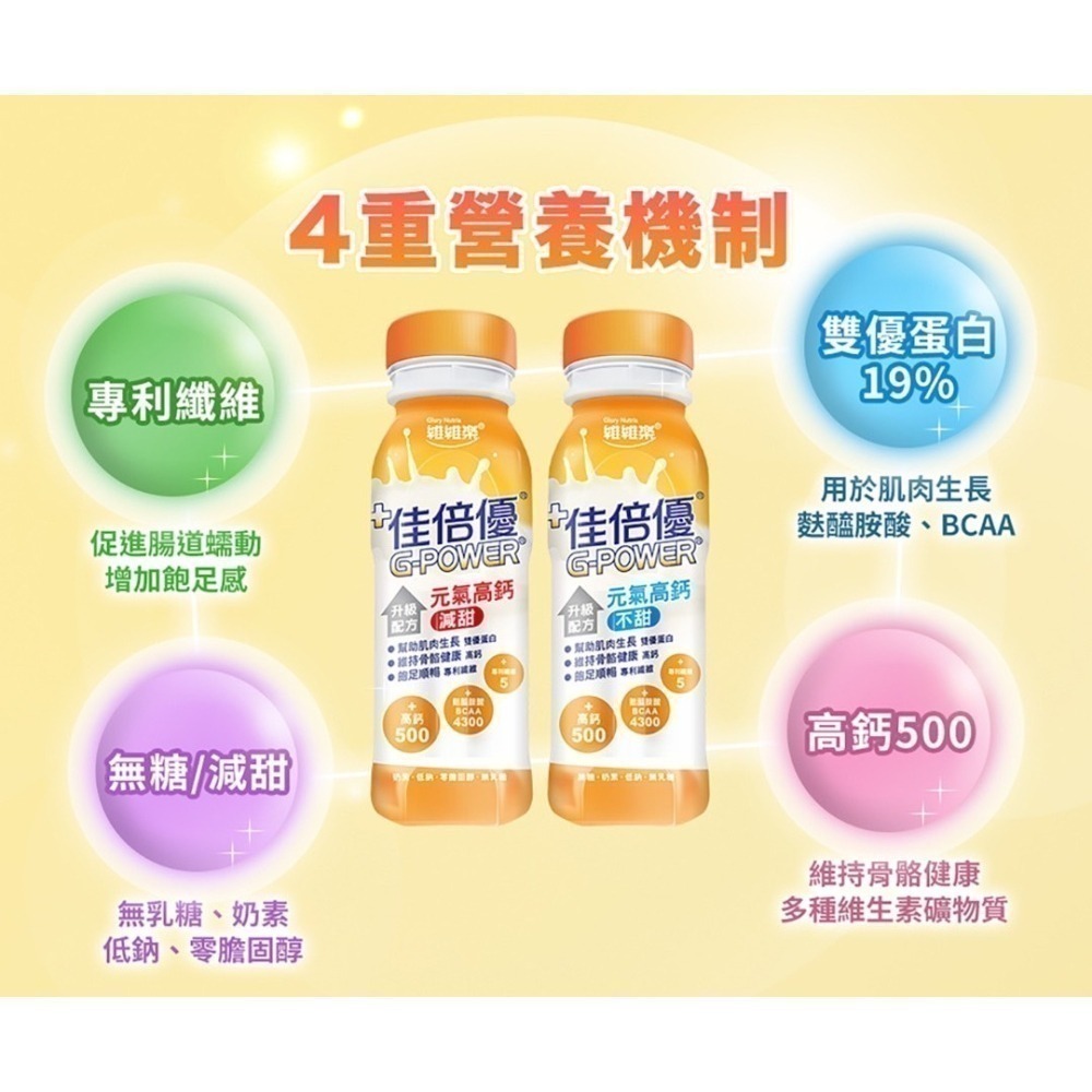 佳倍優 元氣高鈣 鉻100 植物蛋白 褐速康 流質營罐 保護力345 粉狀奶粉 Protein Power均衡 護慎-細節圖3