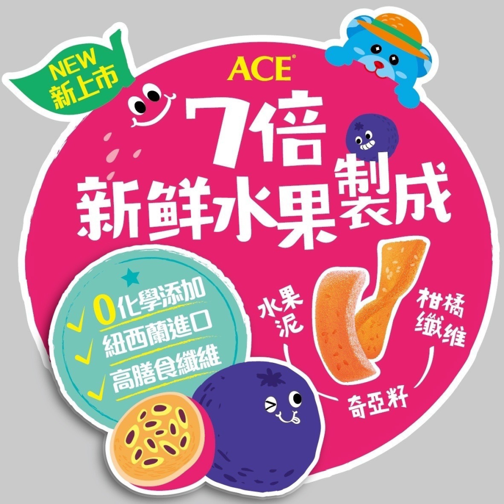🔥快速出貨🔥【ACE 】斑斑水果條32g/袋(百香果+奇亞籽/黑醋栗+奇亞籽) 水果條 果凍條 兒童果凍-細節圖4