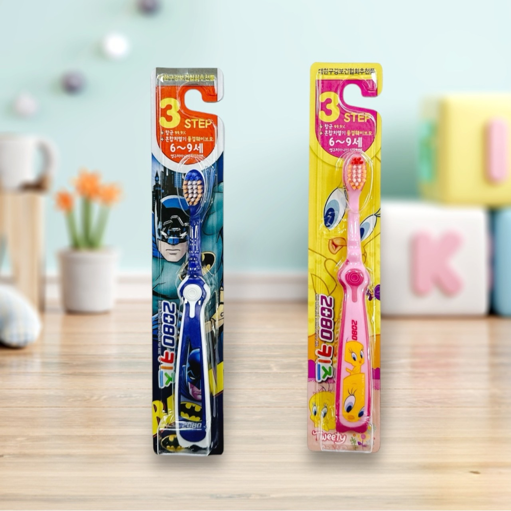 韓國2080兒童牙刷 1支 (第三階段 6-9歲 )崔弟 蝙蝠俠款 兒童牙刷 造型牙刷-細節圖2