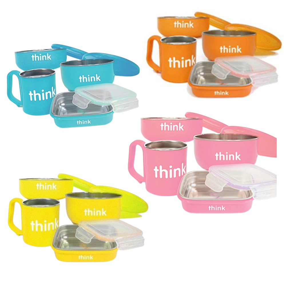 美國 thinkbaby 兒童不鏽鋼餐具組 餐盤組 兒童餐具 食物分裝盒 304不鏽鋼 兒童學習餐具組-細節圖9