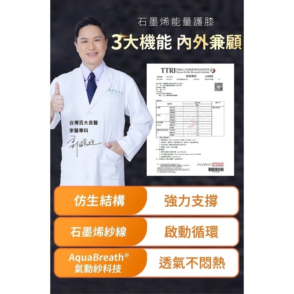 PP波瑟楓妮 第四代石墨烯 能量護膝 石墨烯護膝 護膝 3D立體包覆-細節圖4