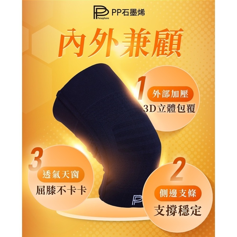 PP波瑟楓妮 第四代石墨烯 能量護膝 石墨烯護膝 護膝 3D立體包覆-細節圖6