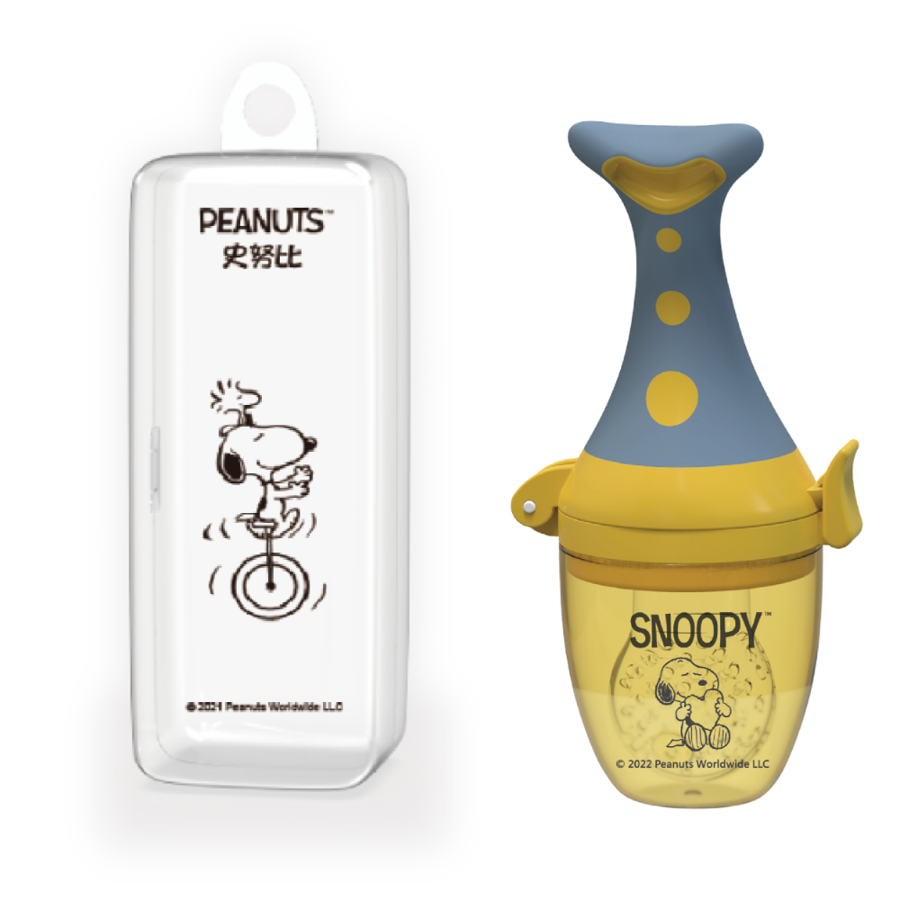 史努比 叉匙餐具組 食物咬咬棒 兒童圍兜 軟湯匙 固齒器 嬰兒指套牙刷 兒童餐具 SNOOPY-規格圖11