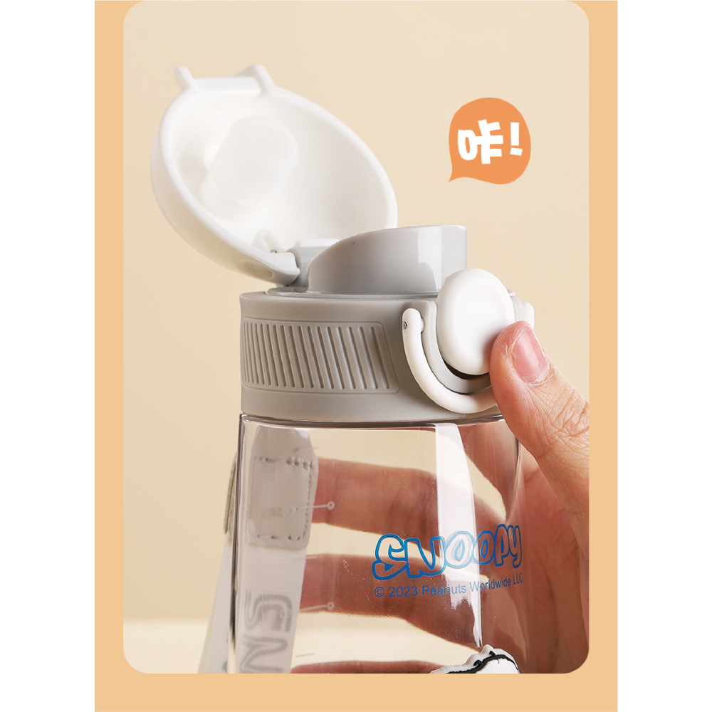 史努比 隨身手提水壺 防摔水壺 大容量水壺 tritan水壺 防漏水壺 兒童水壺 直飲水壺 吸管水壺-細節圖3