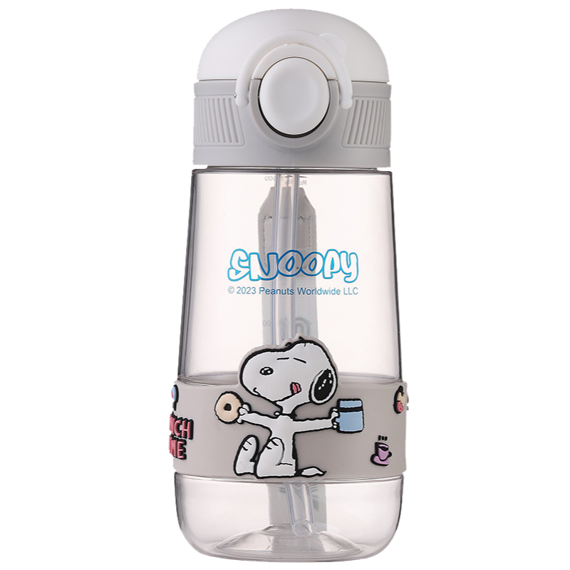 史努比提手水壺-灰500ml【吸管】