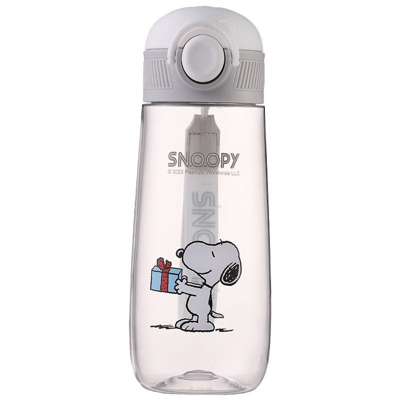 史努比提手水壺-灰600ml【直飲】