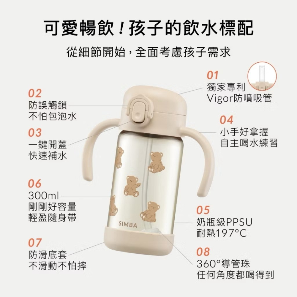 小獅王辛巴 鉑金PPSU兒童水壺 吸管學習水杯 (直飲/吸管) 兒童水杯 水壺 學習杯-細節圖3