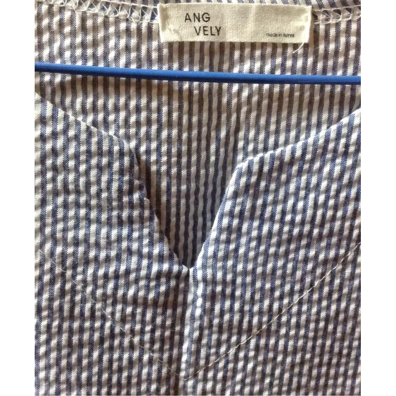 韓-條紋綁帶小洋裝-細節圖2