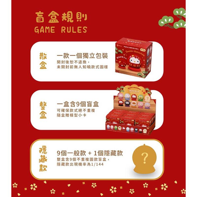 【現貨】Pintoo 盲盒達摩拼圖 三麗鷗系列 開運達摩 24片 整盒9入不重複-細節圖3