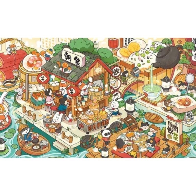 【全新】Pintoo 平面拼圖 沛吉 食 物語 朝食/宵夜 1000片-細節圖2