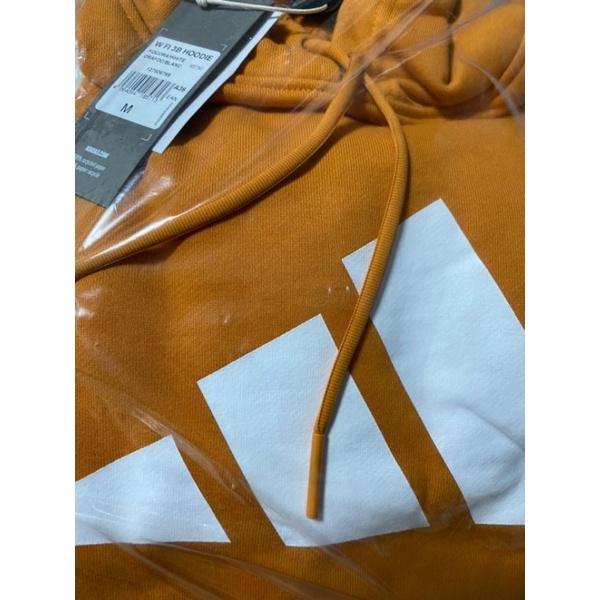 【全新】 Adidas Future Icons 長袖上衣 連帽T恤 橘 M-細節圖2