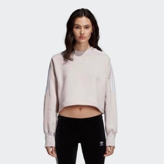 Adidas Originals 短版長袖TEE 藕粉 DH4656-細節圖2