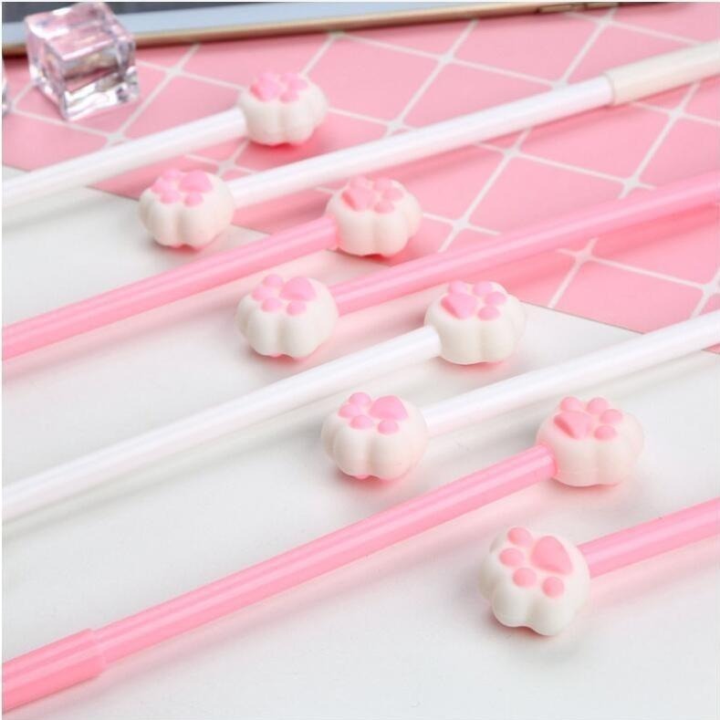 【台灣24H出貨】卡哇伊貓爪筆 可愛貓掌筆 立體矽膠貓爪頭 中性筆 創意貓爪筆 夢幻粉色 熊掌筆 可愛熊爪筆 矽膠熊掌頭-細節圖5