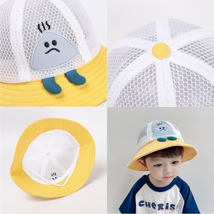 【台灣24H出貨】幼童遮陽帽 寶寶防曬帽 盆帽 寬簷帽 漁夫帽 防晒太陽帽 涼帽 幼兒遮陽帽 兒童遮陽帽 帽 出遊 透氣-細節圖2