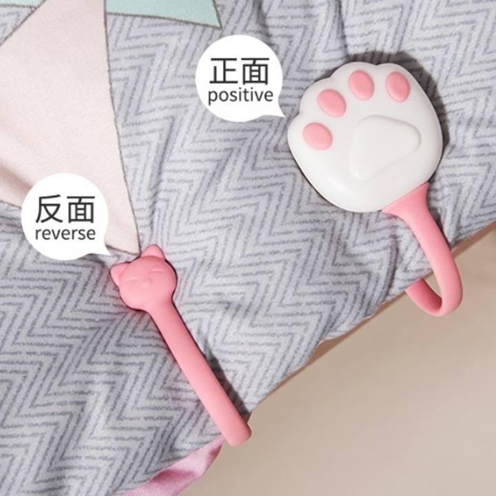 【台灣24H出貨卡哇伊】貓爪被子固定器 防滑不跑被 床單固定器 棉被固定器 被單固定器 被套固定器 床單棉被夾 被角扣-細節圖3