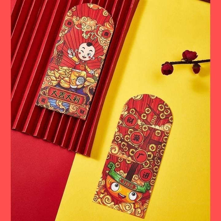 【台灣24H出貨超厚12入不同款】年味紅包袋 古典中國風 吉利 招財進寶 財源廣進 年畫 紅包 春節 過年喜慶 恭賀新禧-細節圖3