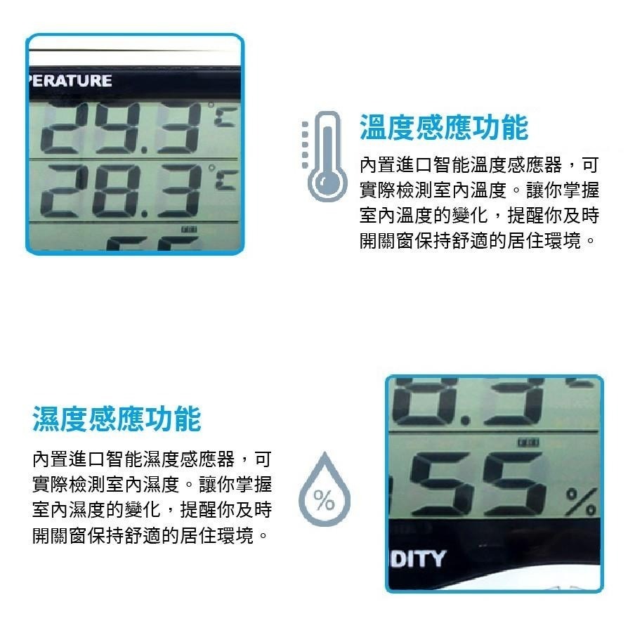 【台灣24H出貨】多功能溫濕度計 大屏幕溫溼度計 大數字時鐘  數位鬧鐘 溫濕度計 溫溼度計 溫度計 濕度計 溼度計 鐘-細節圖6