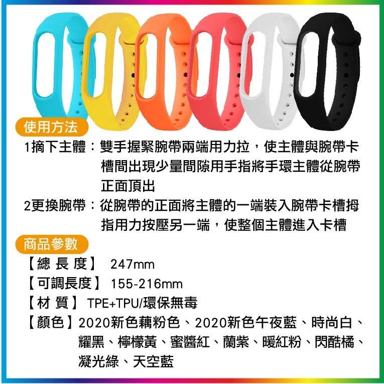 【台灣24H出貨2色成本價清庫存】小米錶帶 小米手環3 小米手環4 矽膠錶帶 手環 表帶 扣環 彩色腕帶 矽膠套-細節圖5