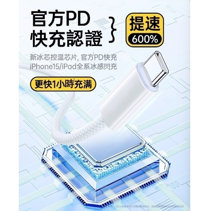 【台灣24H出貨iPhone15用】雙Type-C PD快充線 雙C充電線 1米數據線 100cm編織傳輸線 30W蘋果-細節圖3