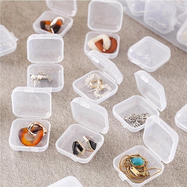 【台灣24H出貨】迷你塑膠盒 首飾盒 藥盒 塑料盒 小塑膠盒 小首飾盒 小藥盒 小塑料盒 整理收納攜帶方便 收納盒 盒子-細節圖6