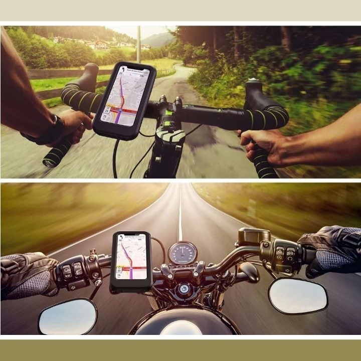 【台北24H出貨 把手/後視鏡】防雨機車摩托車手機架 加高全封閉防水觸屏 腳踏車自行車嬰兒車娃娃車手機架 伸縮距離可調-細節圖2