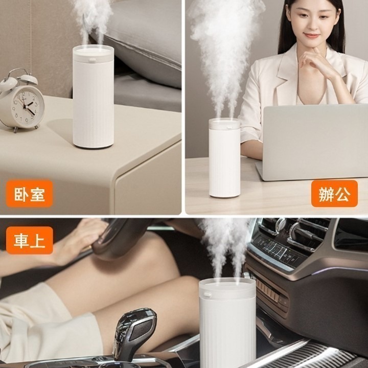 【台北24H出貨送建安學院咒卡】雙孔噴霧500ml加濕器 噴霧器 造霧機 空氣淨化 加溼器 續航超強 細膩水霧 桌面不濕-細節圖8