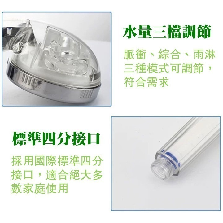 【台北24H出貨送建安學院咒卡】負離子過濾蓮蓬頭 三檔省水加壓蓮蓬頭 按摩增壓節水 PP濾心棉過濾 SPA淋浴 花灑 蓮-細節圖6