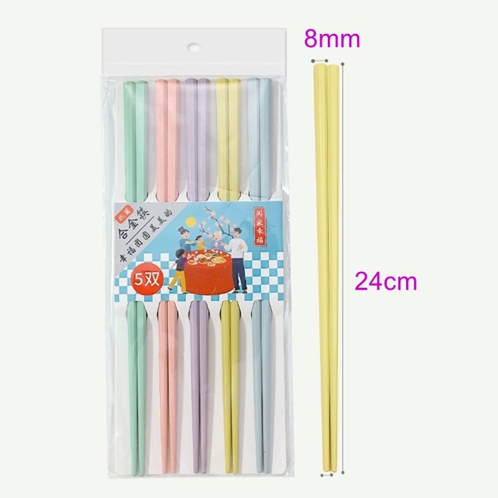 【台北24H出貨5色】馬卡龍粉彩八角合金筷 高分子材料 玻璃纖維 食品級 抗菌不易發霉 耐高溫硬度高 手感舒適 非金屬筷-規格圖8