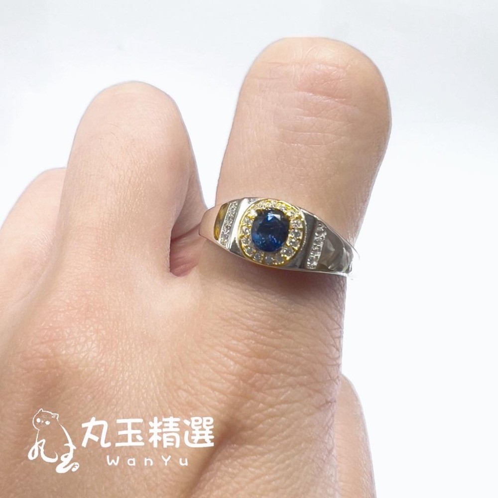 【丸玉精選 WanYu】濃郁皇家藍寶石戒指 含開立國際鑑定書-細節圖2