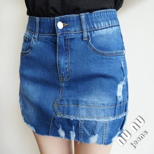 不規則歐美風時尚顯瘦包臀牛仔褲裙NO.036-553-細節圖3