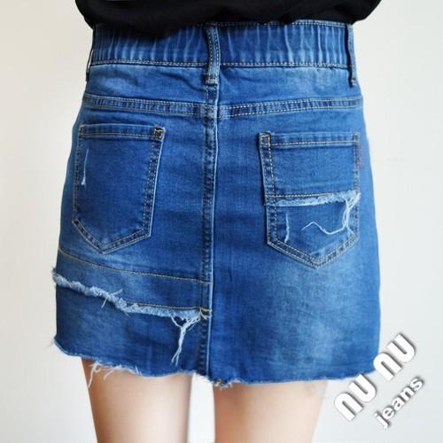 不規則歐美風時尚顯瘦包臀牛仔褲裙NO.036-553-細節圖6