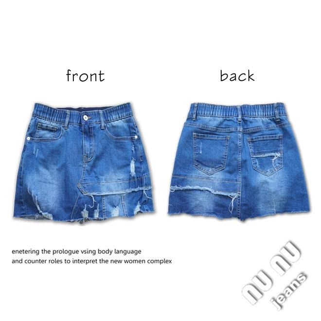 不規則歐美風時尚顯瘦包臀牛仔褲裙NO.036-553-細節圖8