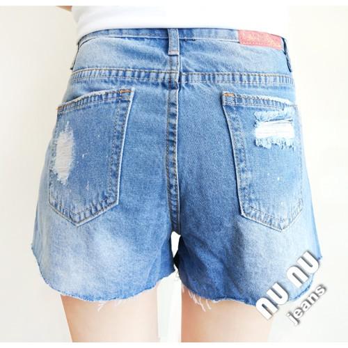 中腰挺版刷白刷破牛仔短褲 顯瘦 夏天必備不厚重丹寧布NN.791-096-細節圖6