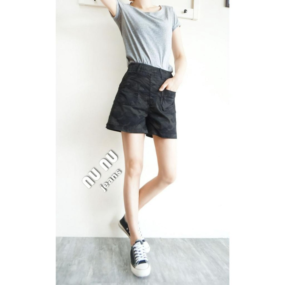 高腰A字休閒短褲/迷彩褲/迷彩短褲/高腰短褲/休閒褲/口袋休閒褲/寬鬆短褲/女生短褲.NN.366.578-細節圖5