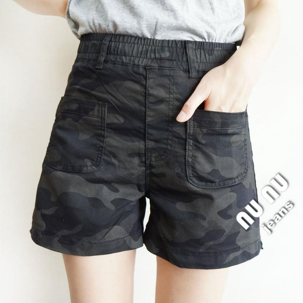 高腰A字休閒短褲/迷彩褲/迷彩短褲/高腰短褲/休閒褲/口袋休閒褲/寬鬆短褲/女生短褲.NN.366.578-細節圖6