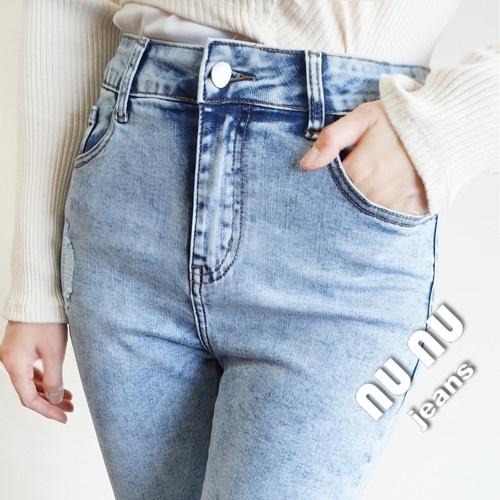 韓妞必備/顯瘦/高腰牛仔長褲/復古刷白/淺色牛仔褲/高腰牛仔褲/長褲女/刷白牛仔褲/破膝/破洞牛仔褲NN.475.476-細節圖5