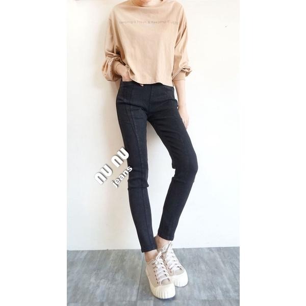 M~2L立體顯瘦剪裁/高腰口袋/鬆緊長褲/舊洗仿牛仔長褲/女生褲子/長褲/內搭褲/休閒長褲/百搭NN.363.137-細節圖11