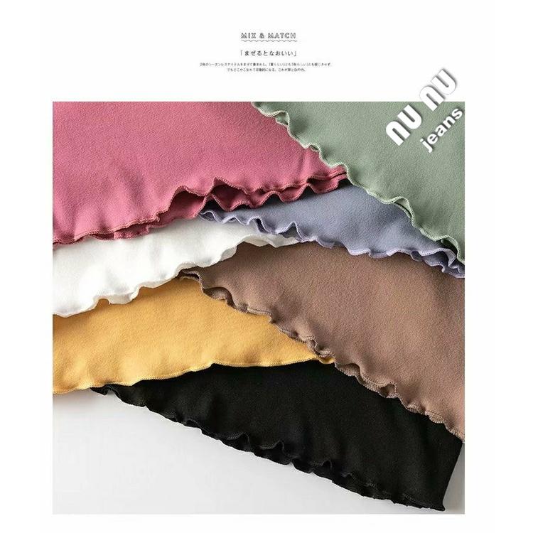 秋冬必備 立領 木耳邊 純色 保暖衣 半高領 上衣 發熱衣 雙面輕磨毛 刷毛衣 打底衫 顯瘦上衣 女裝 保暖 素T-細節圖4