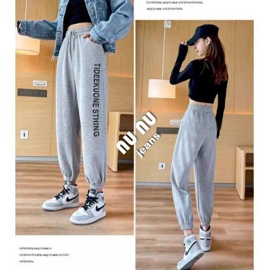 潮流時尚/漸變英字/高腰顯瘦/鬆緊拉繩/縮口褲/束口褲/休閒褲/休閒長褲/工作褲/運動褲/工裝褲NN.973.809-細節圖5