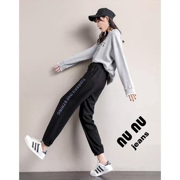 潮流時尚/漸變英字/高腰顯瘦/鬆緊拉繩/縮口褲/束口褲/休閒褲/休閒長褲/工作褲/運動褲/工裝褲NN.973.809-細節圖6