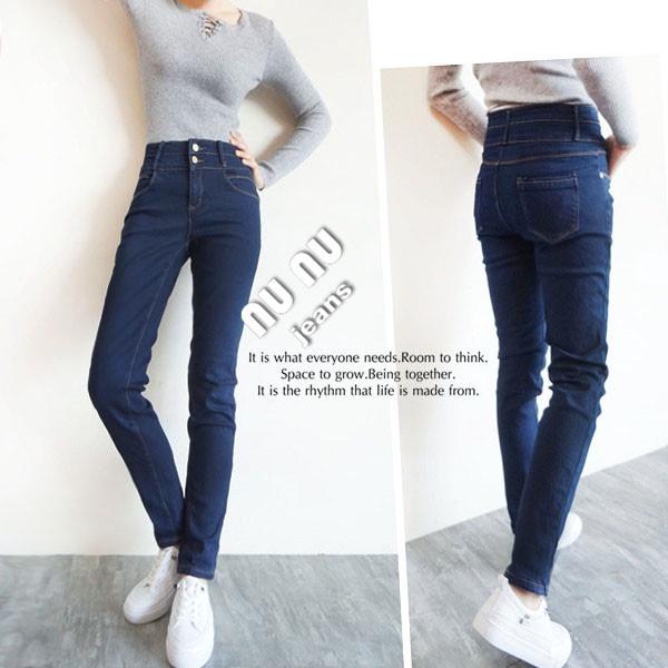 高腰磨毛直筒褲.牛仔長褲.小直筒.保暖冬天深顯瘦.刷毛女生長褲.褲子女.高腰長褲牛仔褲.冬天保暖長褲NN.363.668-細節圖7