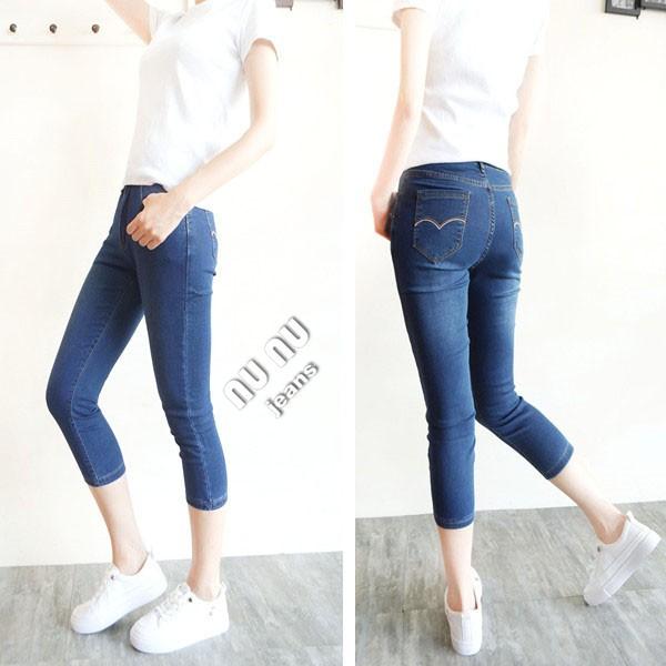 M~3L中腰素面/顯瘦彈力/七分褲/七分牛仔褲/大尺碼/褲子/牛仔長褲/休閒褲/休閒長褲NN.573.789-細節圖4