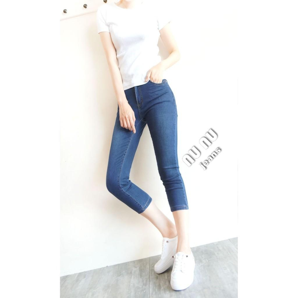 M~3L中腰素面/顯瘦彈力/七分褲/七分牛仔褲/大尺碼/褲子/牛仔長褲/休閒褲/休閒長褲NN.573.789-細節圖5