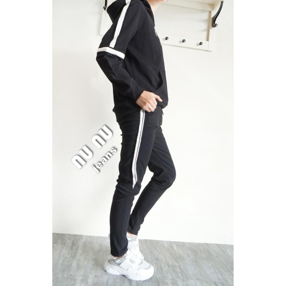 側線顯瘦刷毛休閒長褲 刷毛褲 男友褲 哈倫褲 鬆緊褲 休閒褲 運動褲 運動休閒NN.571-173-細節圖3