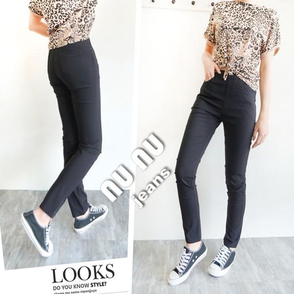 高腰 神顯瘦 九分內搭褲 小直筒  冰絲涼感 黑褲 長褲 打底褲 上班族 鬆緊 休閒長褲 黑色長褲NN.792.061-細節圖8