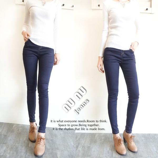 S~3L完美曲線 深藍丹寧 中腰 顯瘦 美腿褲 魔術褲 牛仔內搭褲 牛仔長褲 素色長褲 褲子 鉛筆褲NN.362.131-細節圖2